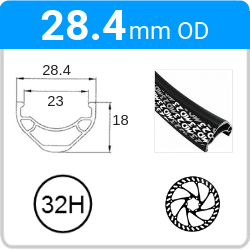 28.4mm OD - MD23 - DW - PJ - DS - SSE - TR - 32H - Black - 96790 - 96792