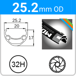 25.2mm OD - MD19 - DW - PJ - SSE - DS - 32H - Black - 97088