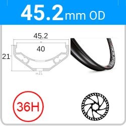 45.2mm OD - TRUCKY40 - DW - PJ - DS - 36H - Black - 97039