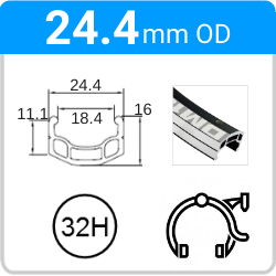 24.4mm OD - DM18 - DW - PJ - ME - SSE - 32H - Black - 93231 - 93209