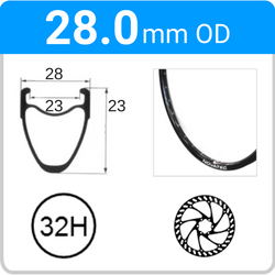 28.0mm OD - Novatec 23 - DW - PJ - SSE - TR - 32H - Black - 95922