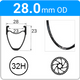 28.0mm OD - Novatec 23 - DW - PJ - SSE - TR - 32H - Black - 95922