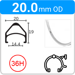 20.0mm OD - Aero Head - DW - PJ - ME - 36H - Silver - V4012 - V4010