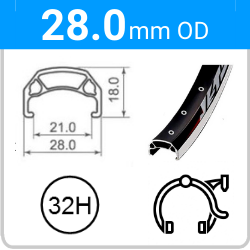 28.0mm OD - Jetset CH-E213 - DW - PJ - ME - 32H - Black - 97022