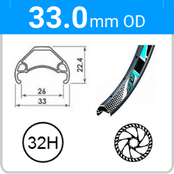 33.0mm OD - Jetset HC-E331 - DW - PJ - TR - DS - 32H - Black - 97043 - 97044