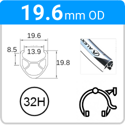 19.6mm OD - R450 - DW - PJ - ME - 32H - Silver - 93890