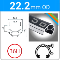 22.2mm OD - DC19 - DW - PJ - ME - 36H - Black - 97087