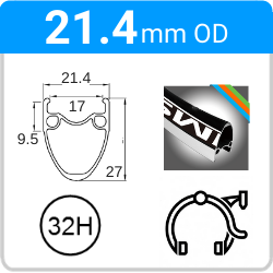 21.4mm OD - AT510 - DW - PJ - ME - TR - 32H - Black - 96779