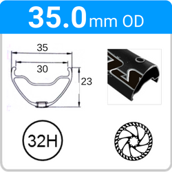 35.0mm OD - Supra 35 - DW - WJ - DS - SSE - TR - 32H - Black - 93227 - 93206