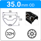 35.0mm OD - Supra 35 - DW - WJ - DS - SSE - TR - 32H - Black - 93227 - 93206