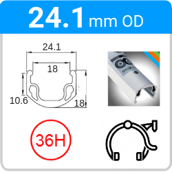 24.1mm OD - AP18 - SW - PJ - NON - 36H - Silver - 93993