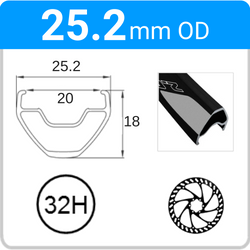 25.2mm OD - Evo 2.0 - DW - SJ - ASE - TR - 32H - Black - 96765 - 96766