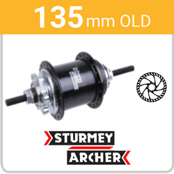 Rear Disc - 6 Bolt - 135mm - Internal 3 Spd - Black - 3129B