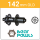 Rear Disc - 6 Bolt - 142mm - Cassette 8/11 - T/A 12mm - Bear Pawl - Black - 94171 - 94173
