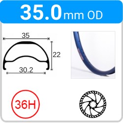 35.0mm OD - Blunt 35 - DW - PJ - DS - TR - 36H - Blue - V3059 - V3057