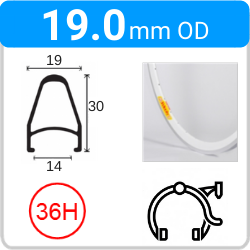 19.0mm OD - Deep V - DW - PJ - ME - 36H - White - V1339