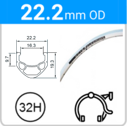 22.2mm OD - DC19 - DW - PJ - ME - 32H - Silver - 97082