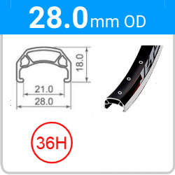28.0mm OD - Jetset CH-E213 - DW - PJ - ME - 36H - Black - 97040 - 97041 - 97045