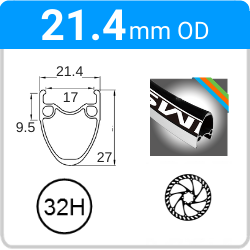 21.4mm OD - AT510 - DW - PJ - ME - TR - 32H - Black - 96779