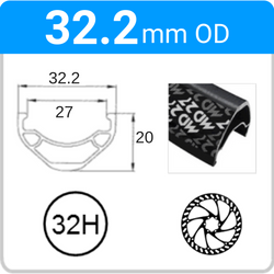 32.2mm OD - MD27 - DW - PJ - DS - SSE - TR - 32H - Black - 96813 - 96814