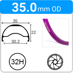 35.0mm OD - Blunt 35 - DW - PJ - DS - TR - 32H - Purple - V3062 - V3060