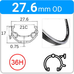 27.6mm OD - Mach 670 - DW - PJ - ME - 36H - Black - 97010