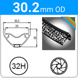 30.2mm OD - MD25 - DW - PJ - SSE - DS - TR - 32H - BLACK - 97075