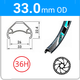 33.0mm OD - Jetset HC-E331 - DW - PJ - TR - DS - 36H - Black - 97142