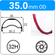 35.0mm OD - Blunt 35 - DW - PJ - DS - TR - 32H - Red - V3054 - V3052