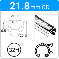 21.8mm OD - DA16 - DW - PJ - ME - 32H - Black - 94291