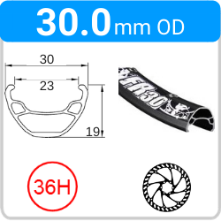 30.0mm OD - FR30 - DW - PJ - SSE - DS - TR - 36H - Black - 93222