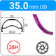 35.0mm OD - Blunt 35 - DW - PJ - DS - TR - 36H - Purple - V3063 - V3061