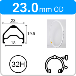 23.0mm OD - A23 - DW - PJ - ME - 32H - White - V3078