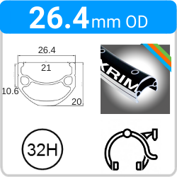 26.4mm OD - DM21 - DW - PJ - ME - SSE - 32H - Black - 93224