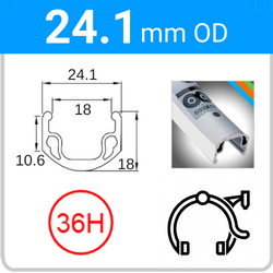 24.1mm OD - AP18 - SW - PJ - NON - 36H - Silver - 93993