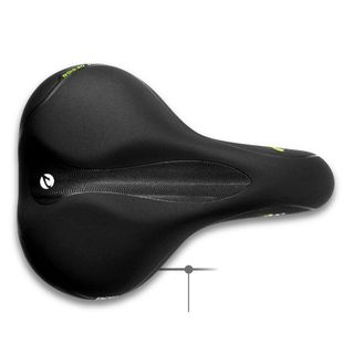 Saddle,  vinyl top, black pc  w/memory foam, w/DDK logo, steel black rail L:270 W:195mm Made in Taiwan
