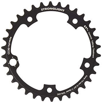 CHAINRING - ROAD "STRONGLIGHT", 34T, 7075 CNC Black CT2  CAMPAG - 110mm BCD, 5 Hole for 11 Spd