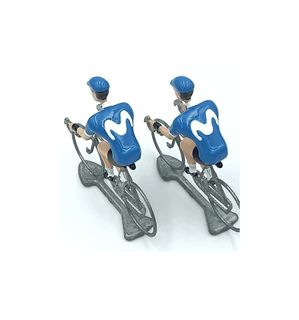 FLANDRIENS Models, 2 x Hand painted Metal Cyclists, Movistar 2020