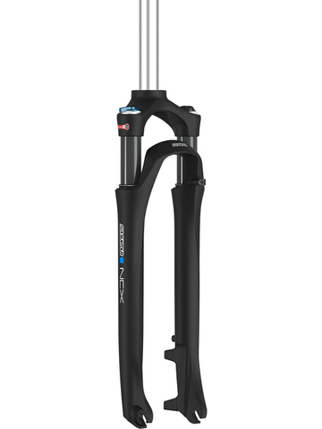 SUSPENSION FORK  700c, Threadless,  NCX-D-COIL RL, 1 1/8. 9mm Drop Outs. DISC and V BRAKE. 63mm Travel,  30mm Stanchions. Magnesium Lowers. CroMo Steerer