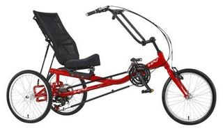Rehatri  Recumbent Trike, Pedal version, 16"Front and 20" rear wheel size, 350mm step through height, RED