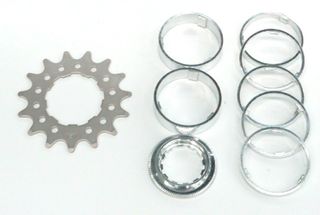 CONVERSION KIT - Single Speed, CR-MO Drive Ring, 12T Lock Ring & Alloy Spacers (7 Spacers + Lockring) 3/32