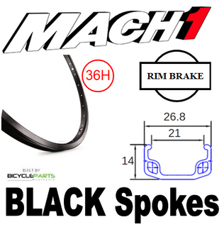 WHEEL - 24" Mach1 110 36H S/j Black Rim,  2 SPEED INTERNAL COASTER 3/8 Nutted (117mm OLD) Loose Ball Sturmey Silver Hub,  Mach 1 BLACK Spokes