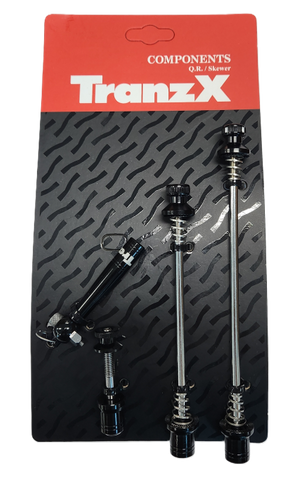 165mm - Anti Theft Skewer Set For Wheels & Seat Post. Alloy, Black