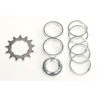 CONVERSION KIT - Single Speed, CR-MO Drive Ring, 13T Lock Ring & Alloy Spacers (7 Spacers + Lockring) 3/32