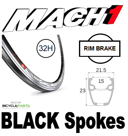 WHEEL - 700C Mach1 Road Runner 32H P/j Black Rim,  TRACK FIXED/FREE Nutted (120mm OLD) Sealed Novatec Black Hub,  Mach 1 BLACK Spokes