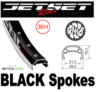 WHEEL - 700C Jetset CH-E213 36H P/j Black Rim,  FRONT Q/R (100mm OLD) 6 Bolt Disc Sealed Novatec Black Hub,  Mach 1 BLACK Spokes
