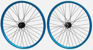 Wheel 26" Velocity Blunt-35  D/w Tubeless Ready Rim All Blue  , Joytech 6 Bolt Disc Q/r Black Hub ,  Mach 1 Black Spokes , (SOLD As PAIR)