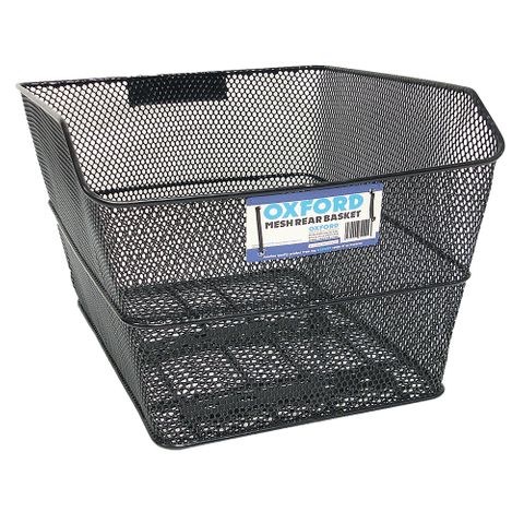 Rear Basket Black with Fittings, L: 39cm W: 25cm H: 21cm rear, 15cm front - Quality Oxford Product