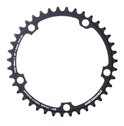 CHAINRING - ROAD "STRONGLIGHT", 39T, 7075 CNC Black CT2 campag 11spd - 135mm BCD, 5 Hole for 11 Spd