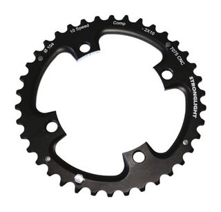 MTB CHAINRING, SHIMANO, 104/64 - 2X10, 7075-T6 BLACK, 2x10 speed, 104 BCD, Outer not threaded, 36T, 4 arms